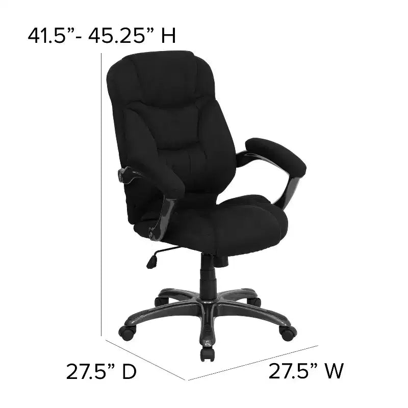 High Back Executive Ergonomic Office Chair with Silver Nylon Base and Arms