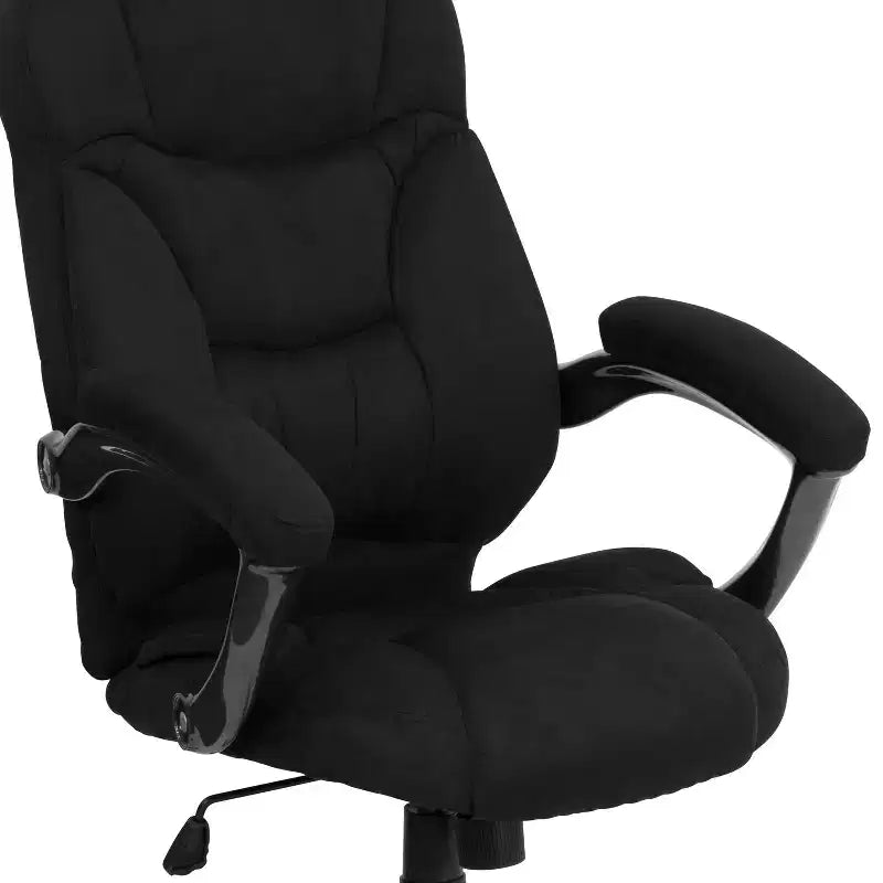 High Back Executive Ergonomic Office Chair with Silver Nylon Base and Arms
