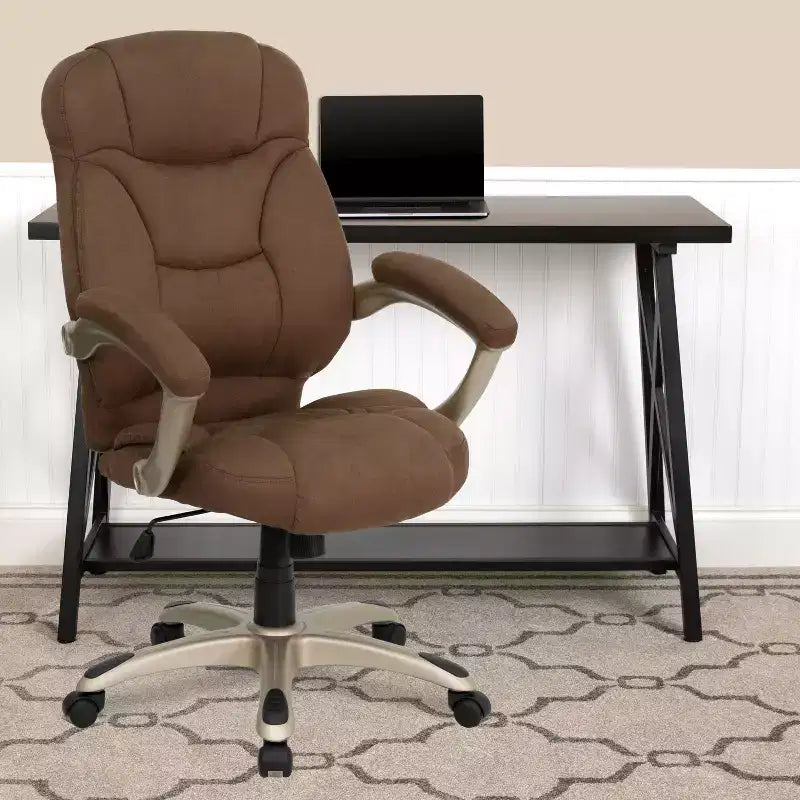 High Back Executive Ergonomic Office Chair with Silver Nylon Base and Arms