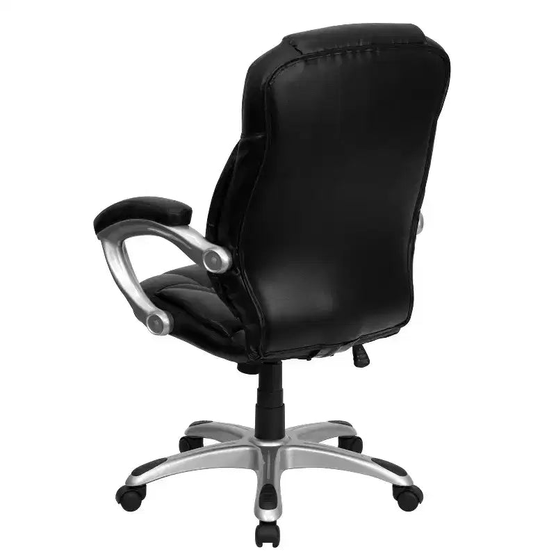 High Back Executive Ergonomic Office Chair with Silver Nylon Base and Arms