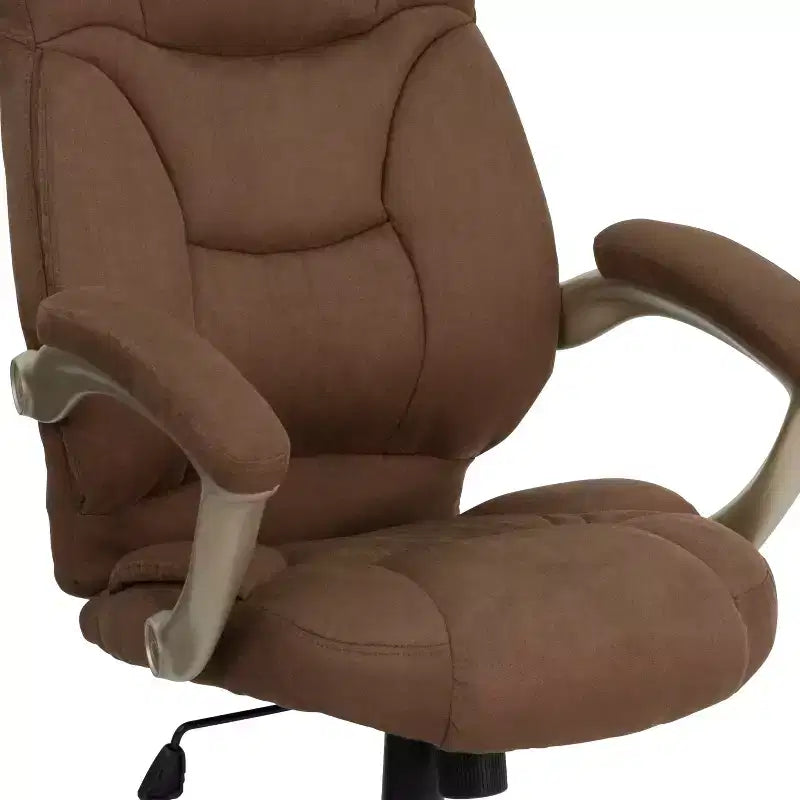 High Back Executive Ergonomic Office Chair with Silver Nylon Base and Arms