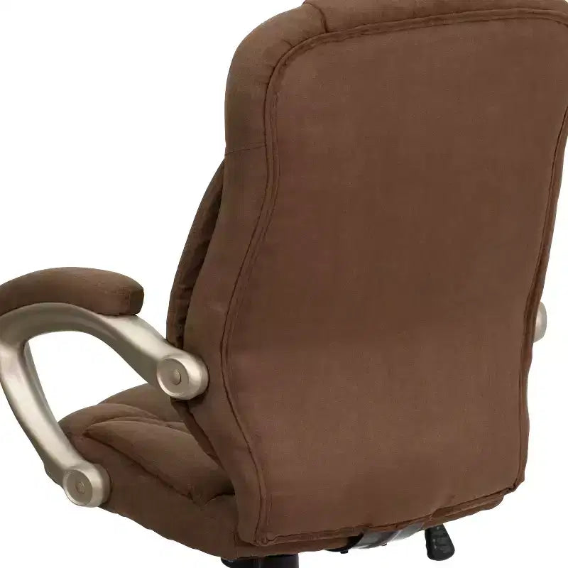 High Back Executive Ergonomic Office Chair with Silver Nylon Base and Arms