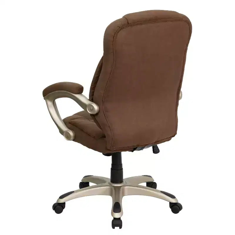 High Back Executive Ergonomic Office Chair with Silver Nylon Base and Arms