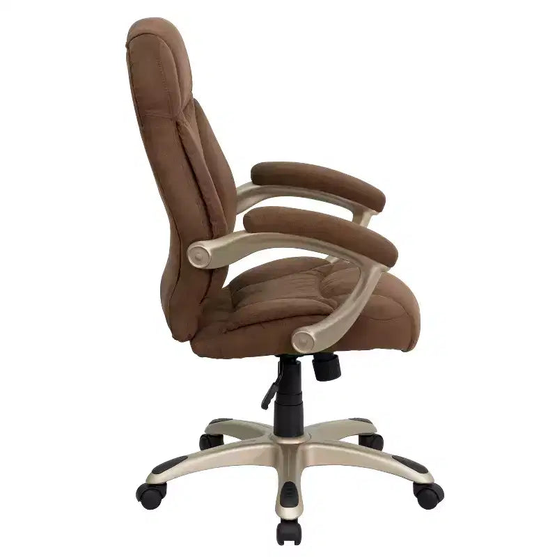 High Back Executive Ergonomic Office Chair with Silver Nylon Base and Arms