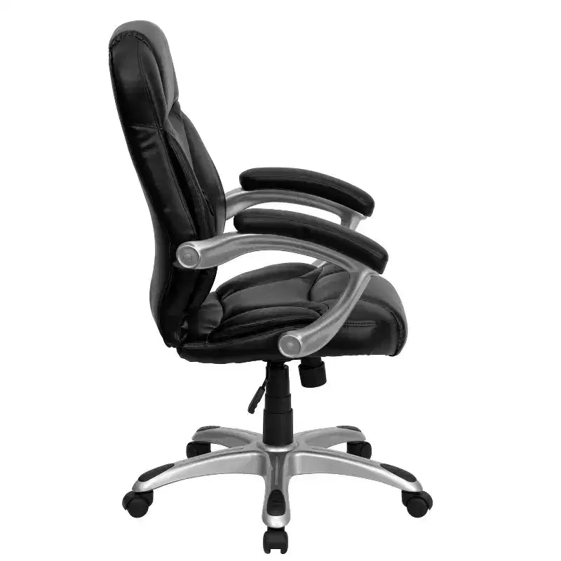 High Back Executive Ergonomic Office Chair with Silver Nylon Base and Arms