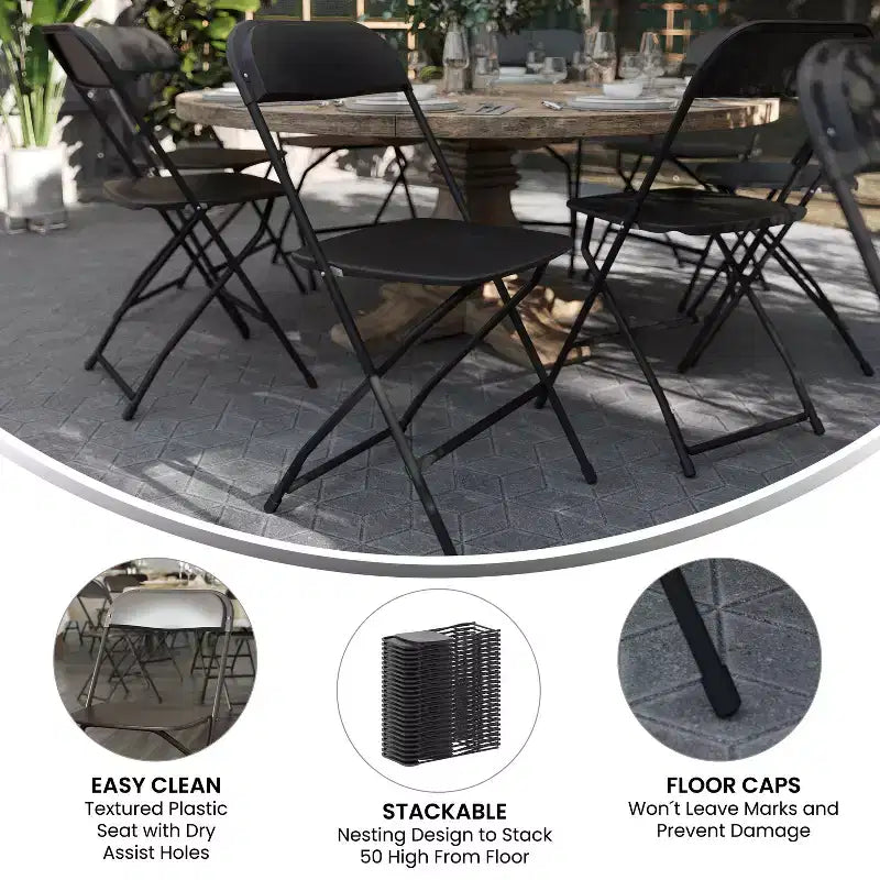 650 lb. Capacity Premium Home and Event Plastic Folding Chair (4 Pack)