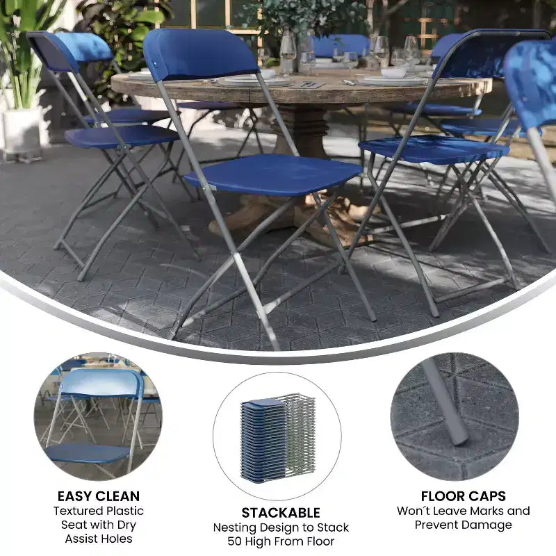650 lb. Capacity Premium Home and Event Plastic Folding Chair (4 Pack)