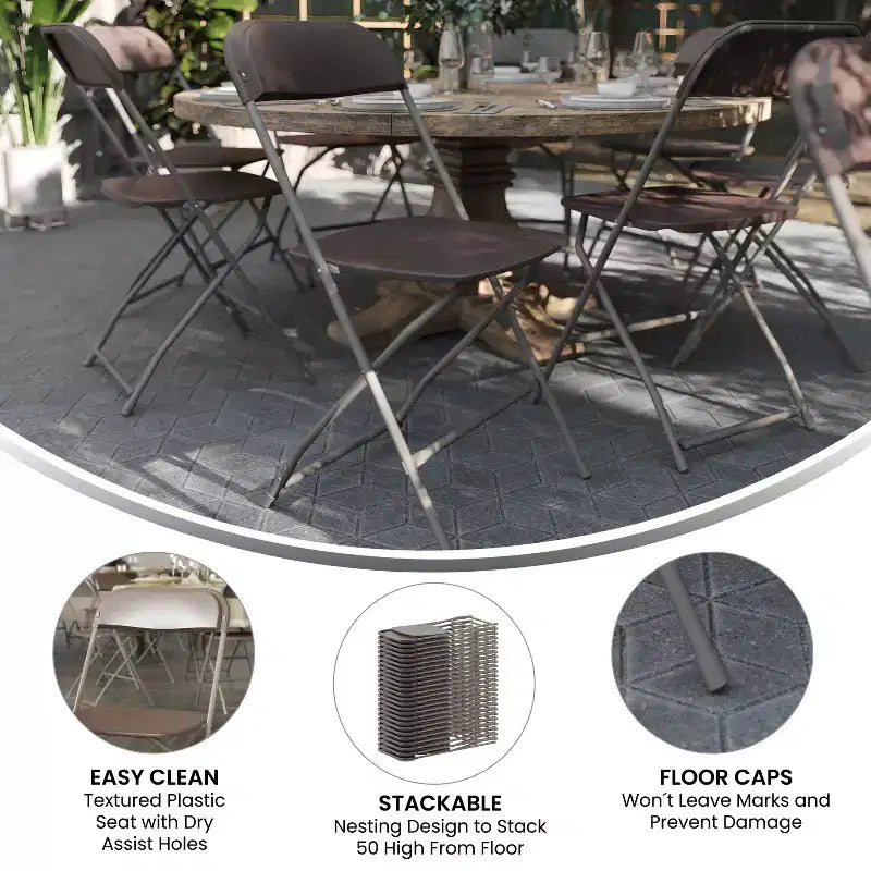 650 lb. Capacity Premium Home and Event Plastic Folding Chair (4 Pack)