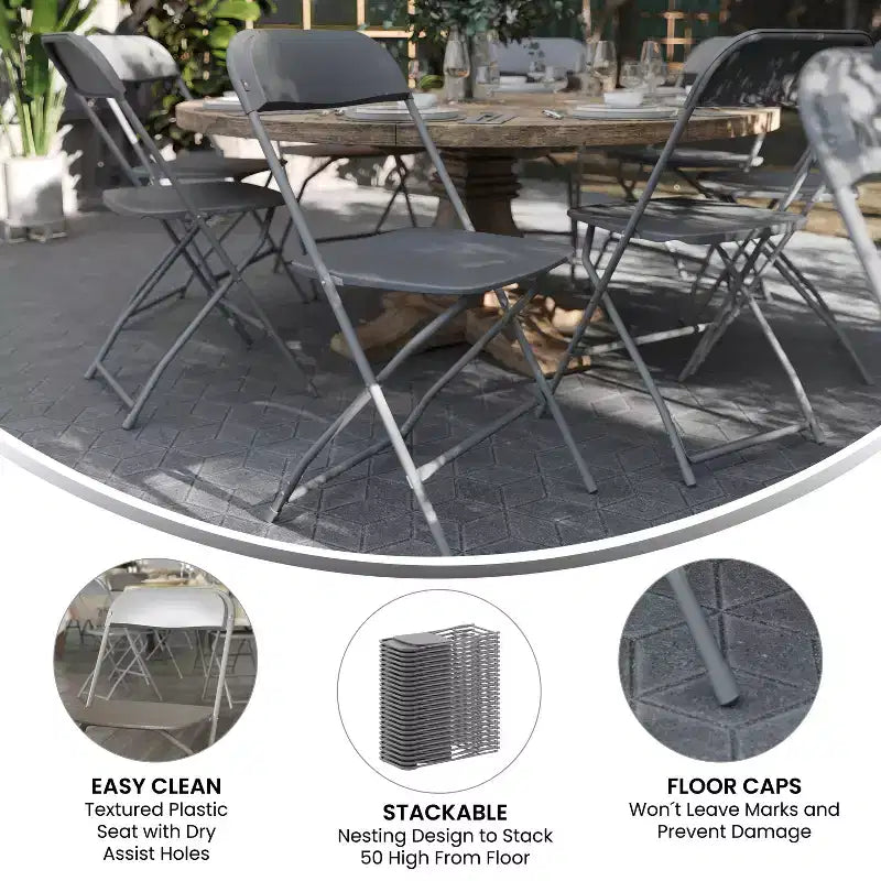 650 lb. Capacity Premium Home and Event Plastic Folding Chair (4 Pack)