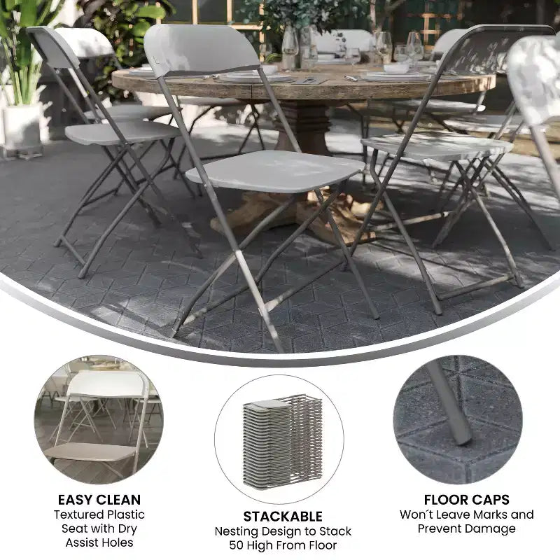 650 lb. Capacity Premium Home and Event Plastic Folding Chair (4 Pack)