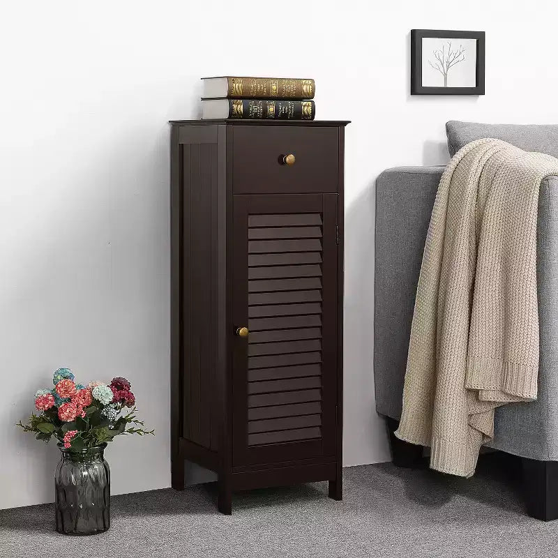 Bathroom Floor Cabinet with Drawer and Single Shutter Door