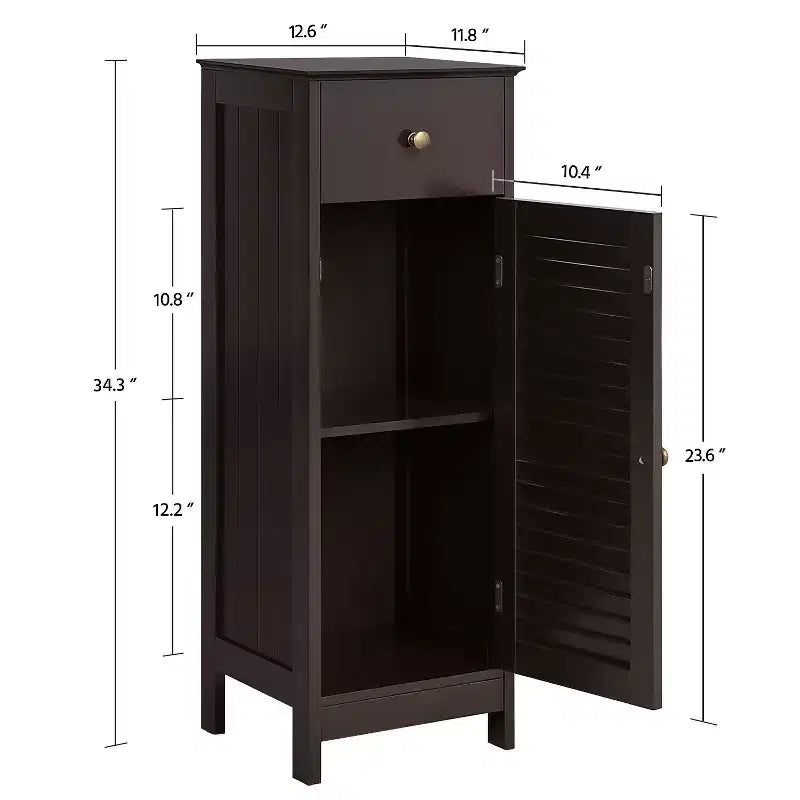 Bathroom Floor Cabinet with Drawer and Single Shutter Door