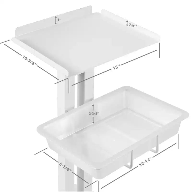 Rolling Equipment Cart, Salon Trolley Stand, White