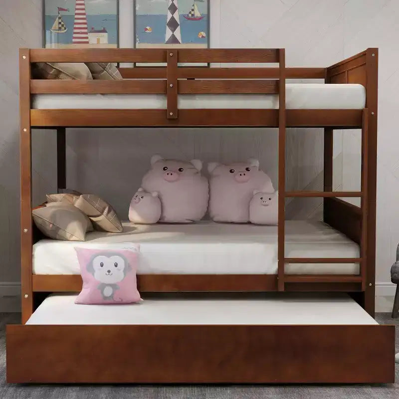Full Over Full Bunk Bed with Twin Size Trundle