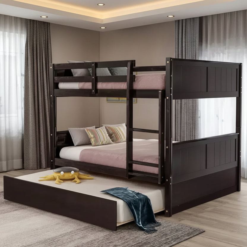 Full Over Full Bunk Bed with Twin Size Trundle-ModernLuxe