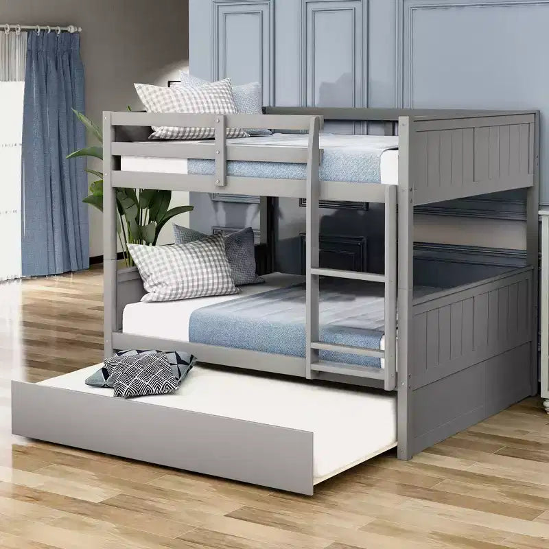 Full Over Full Bunk Bed with Twin Size Trundle