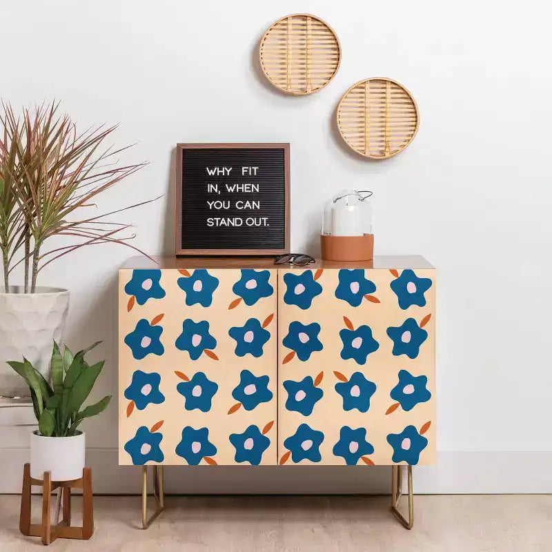 Wonky Spring Flowers Credenza