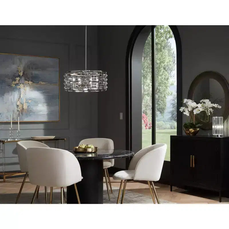 Matte Metallic Silver 34" Round Wall Mirror