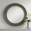 Matte Metallic Silver 34" Round Wall Mirror