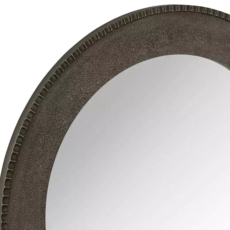 Matte Metallic Silver 34" Round Wall Mirror